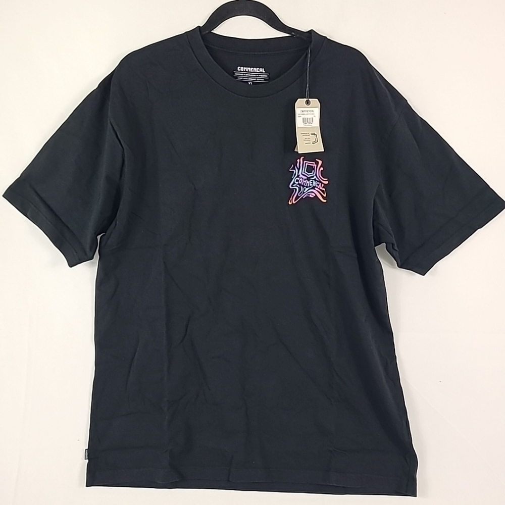 NWT COMMENCAL Men's Psychodelic Loose Fit Shirt Sleeve T-shirt Black Sz XL